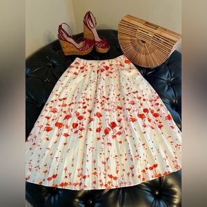 J.Crew Flamingo Accordion Skirt / lined